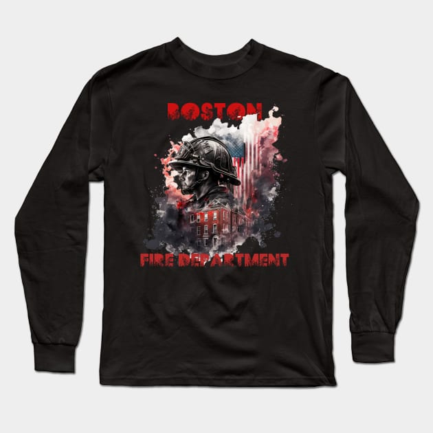 Boston Fire Department Long Sleeve T-Shirt by Nysa Design